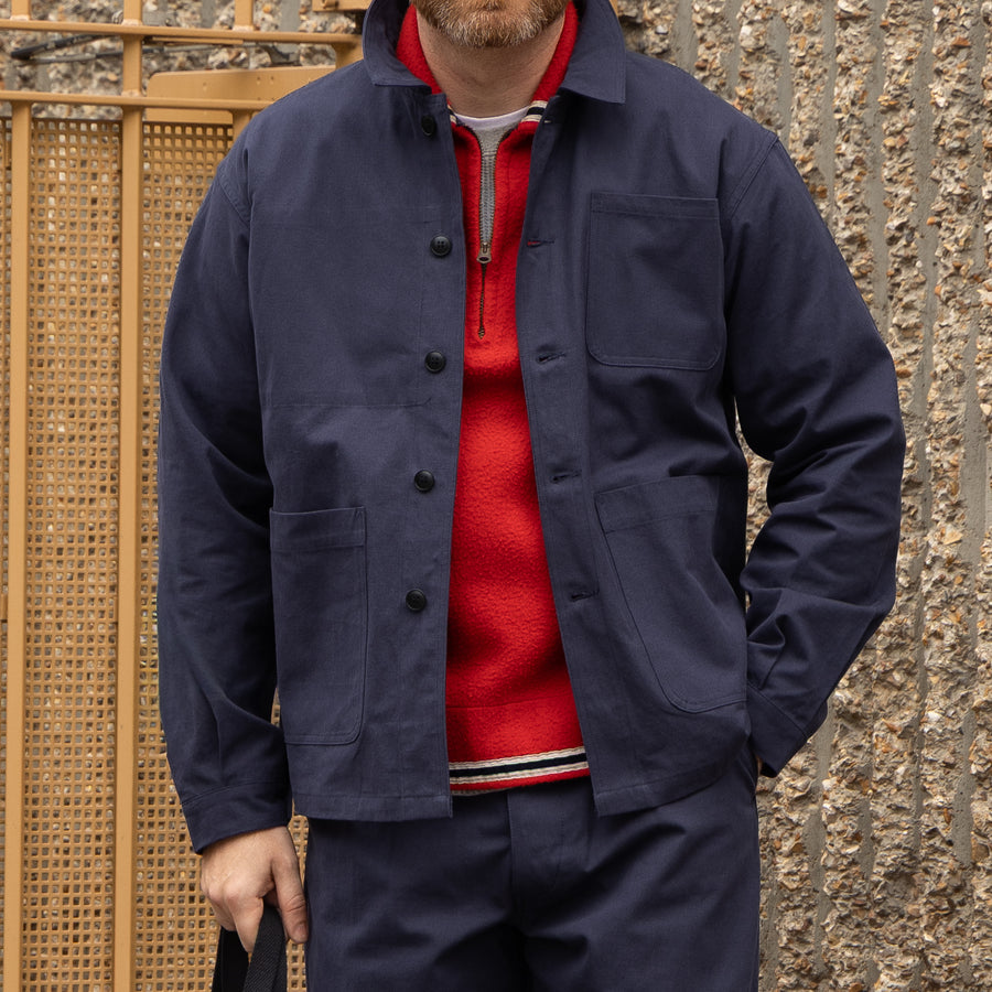 UNIVERSAL FRENCH ARMY WORK JACKET - NAVY BLUE — Universal Surplus