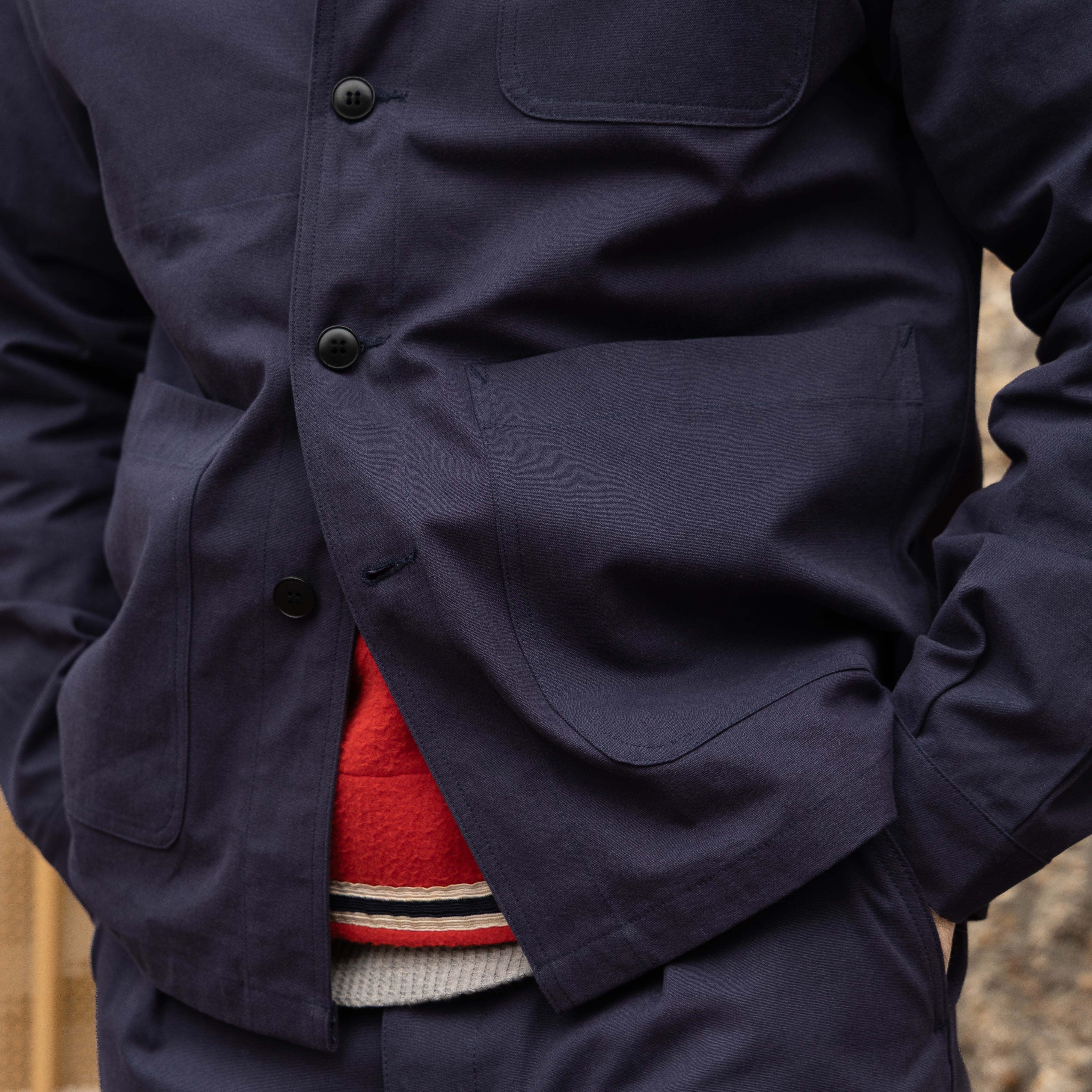 ジャケット・アウター 1950s french work jacket NAVY MILITARY UNIVERSAL FRENCH ARMY WORK JACKET - NAVY BLUE — Universal Surplus