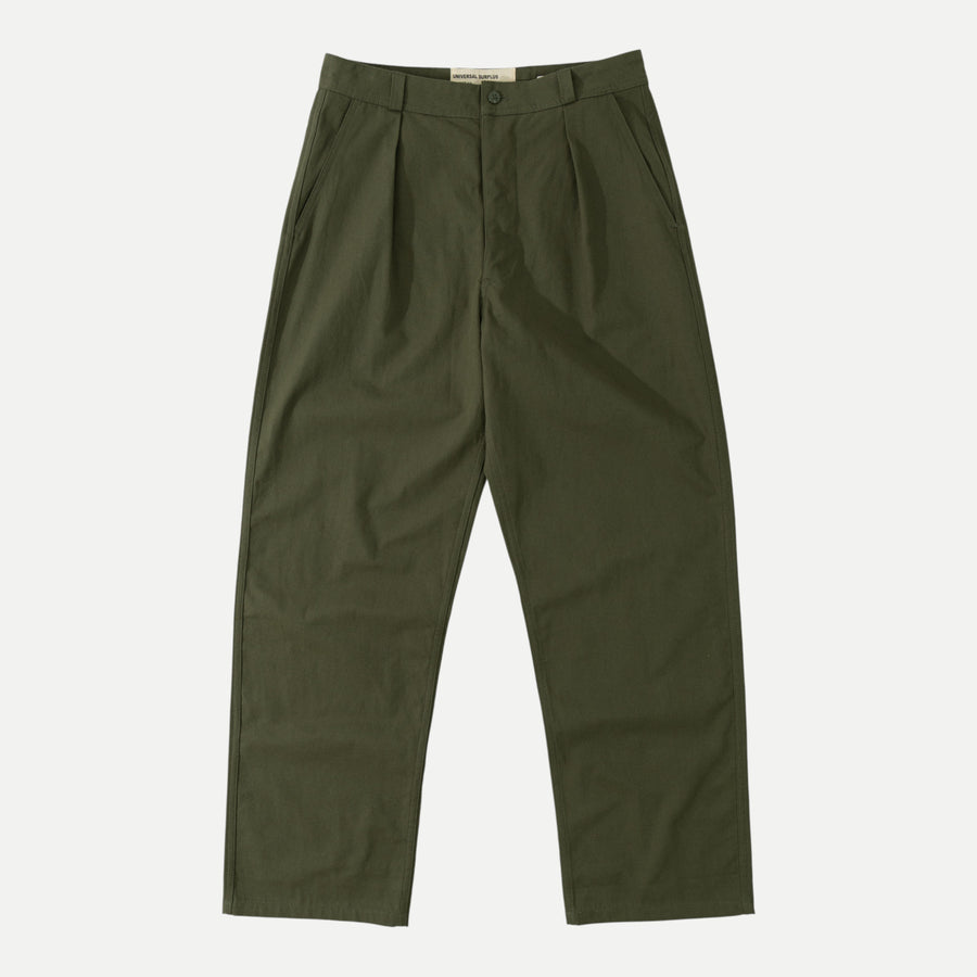 UNIVERSAL FRENCH ARMY WORK PANTS - OLIVE GREEN — Universal Surplus