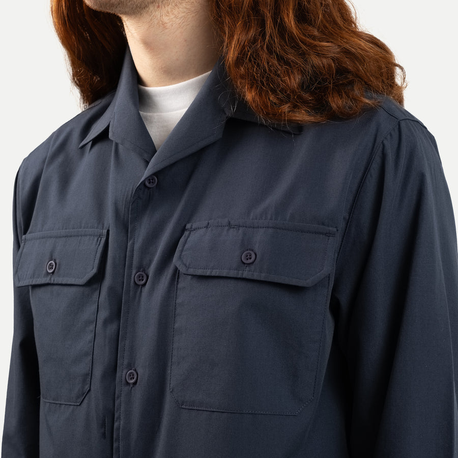 UNIVERSAL CAMP COLLAR SHIRT - NAVY BLUE