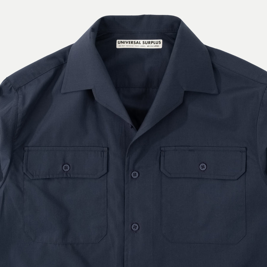 UNIVERSAL CAMP COLLAR SHIRT - NAVY BLUE