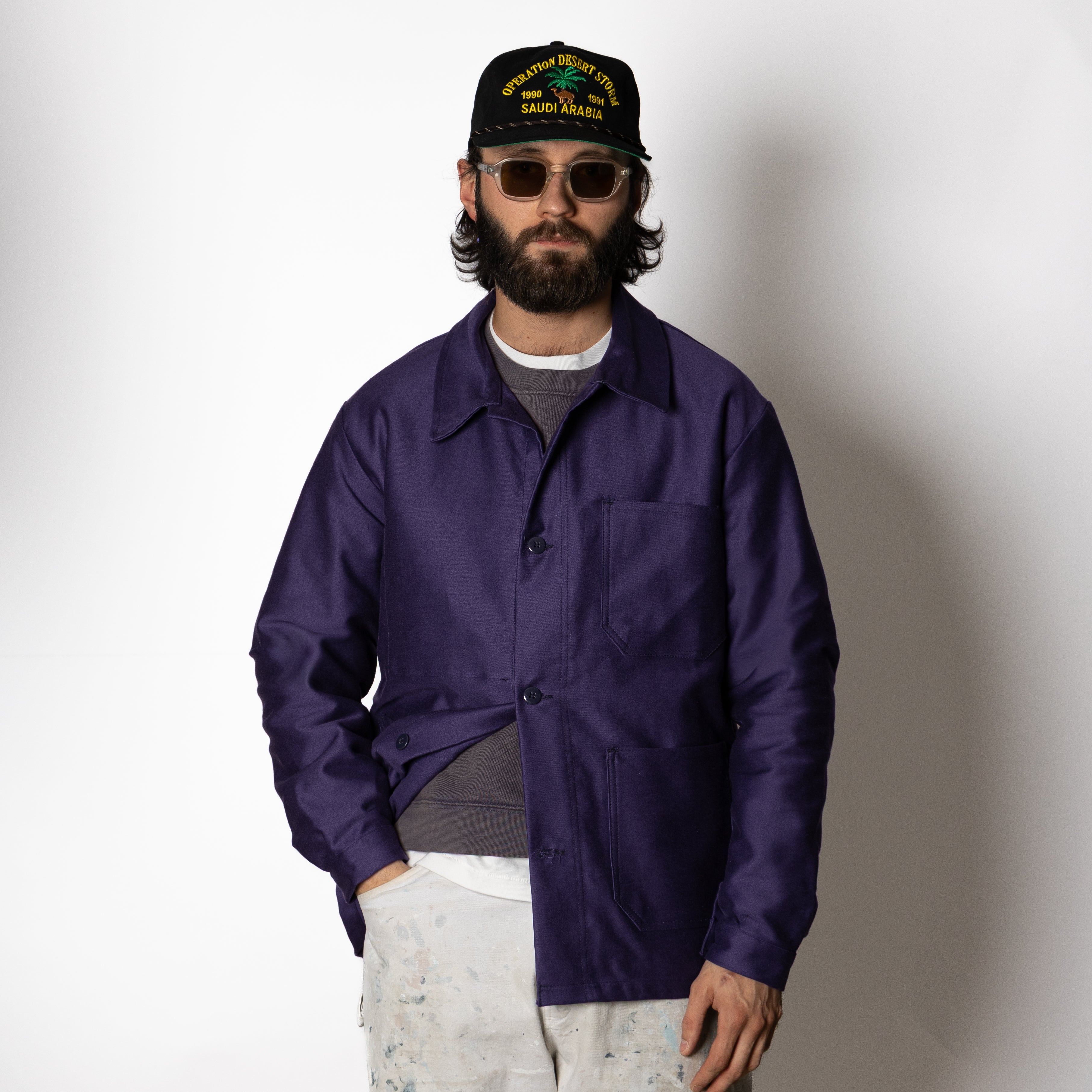 FRENCH MOLESKIN CHORE JACKET - NAVY — Universal Surplus