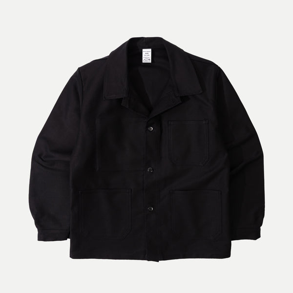FRENCH MOLESKIN CHORE JACKET - BLACK