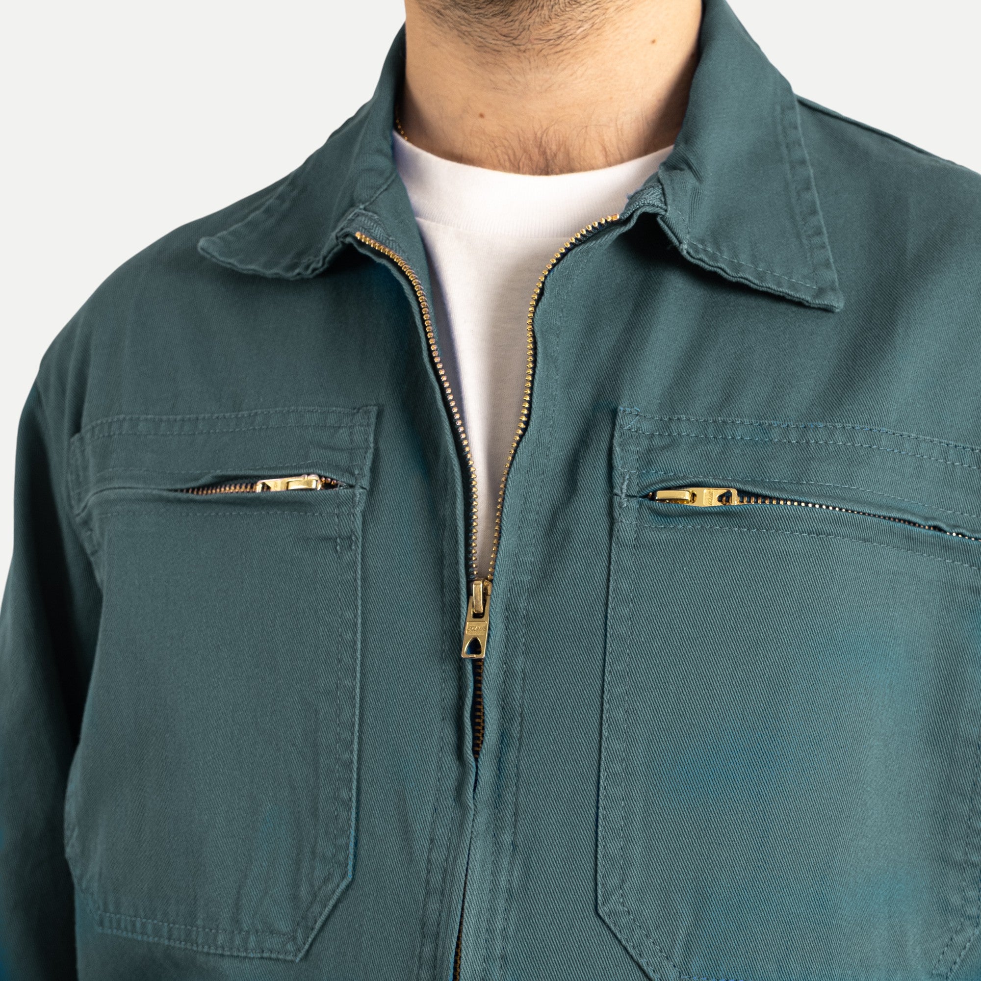 FRENCH ZIP WORK JACKET - DARK GREEN — Universal Surplus