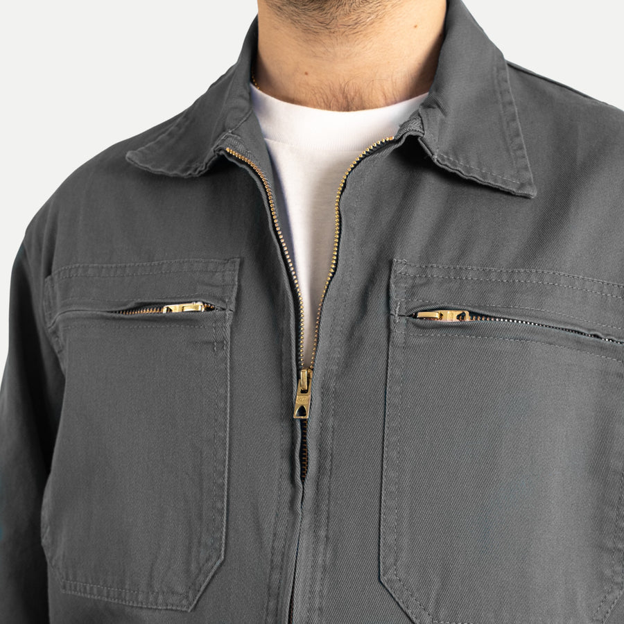 FRENCH ZIP WORK JACKET - GREY