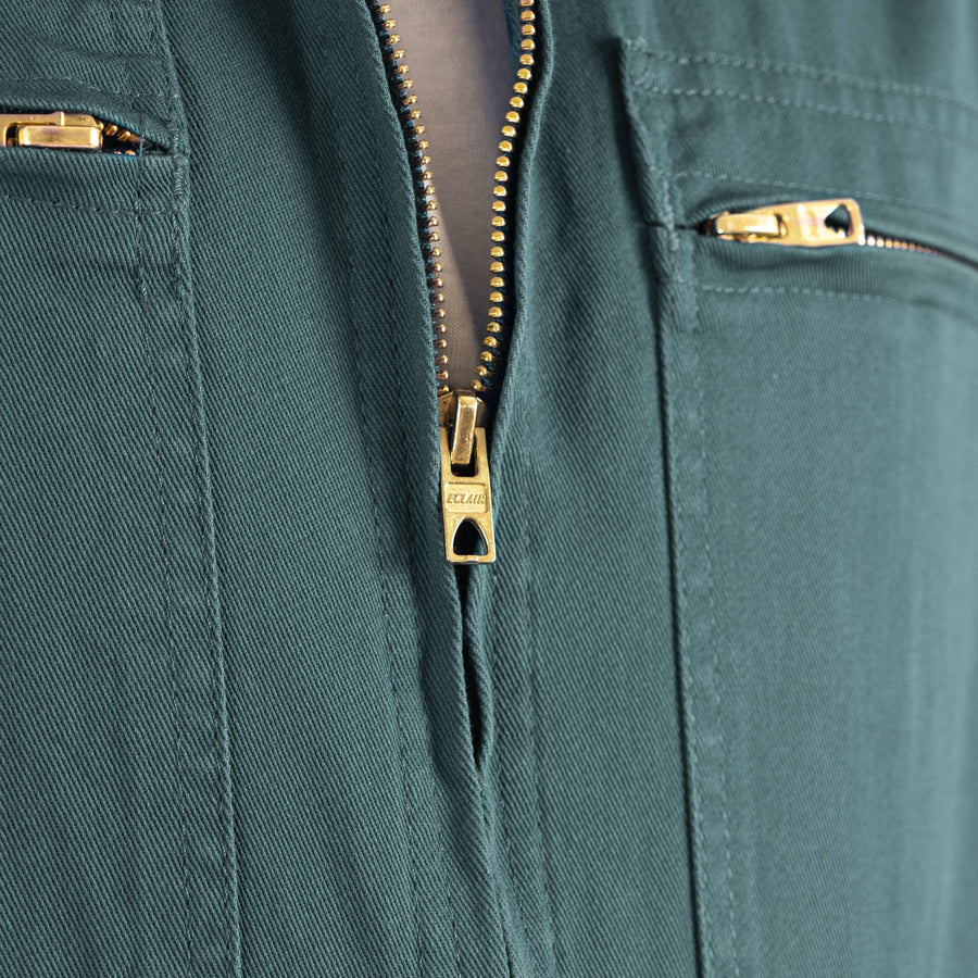 FRENCH ZIP WORK JACKET - DARK GREEN