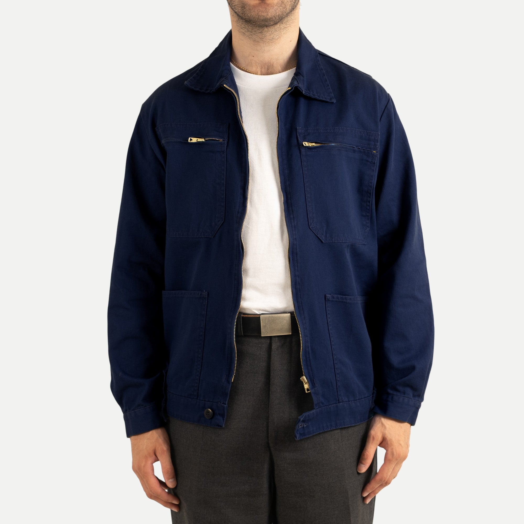 FRENCH ZIP WORK JACKET - NAVY — Universal Surplus