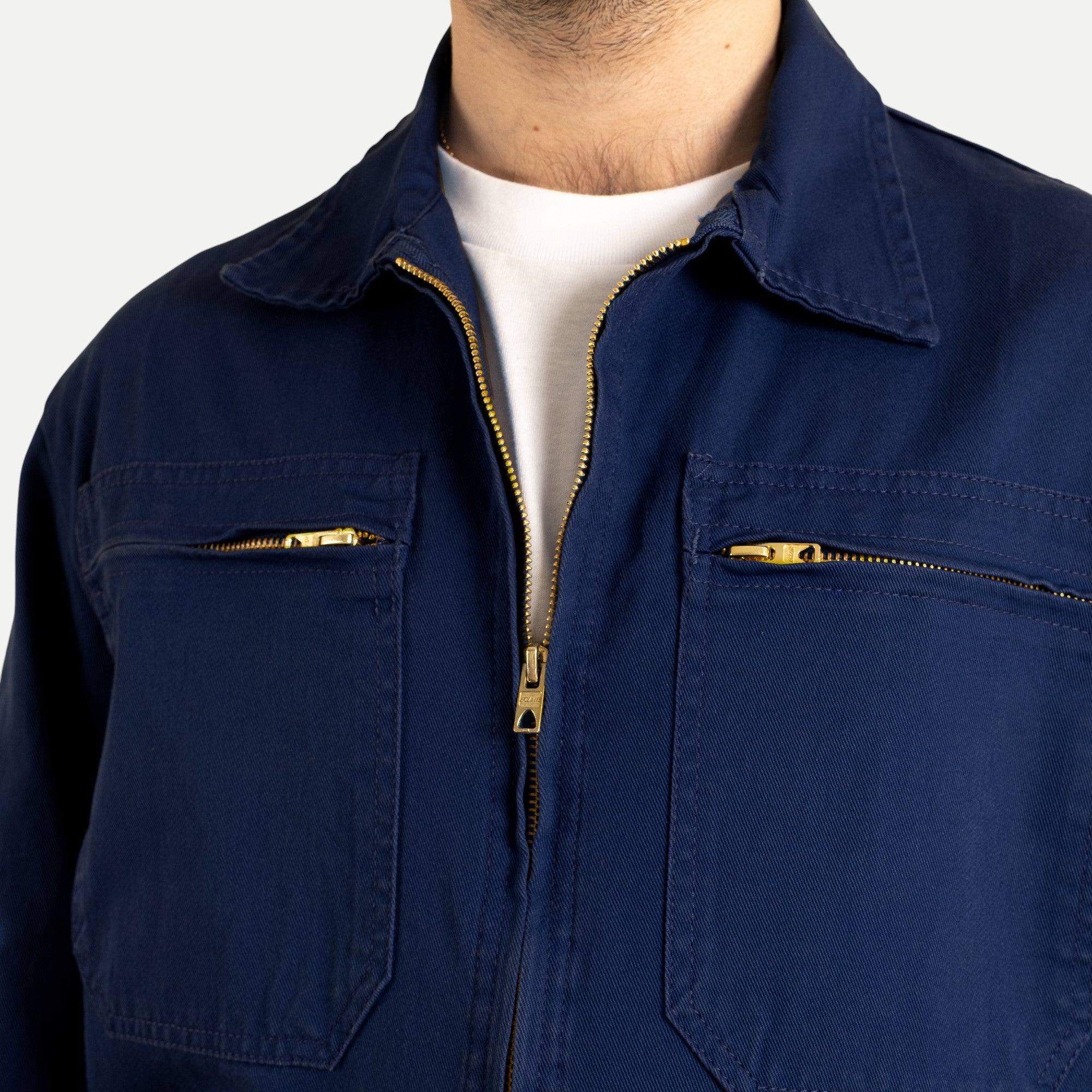 FRENCH ZIP WORK JACKET - NAVY — Universal Surplus