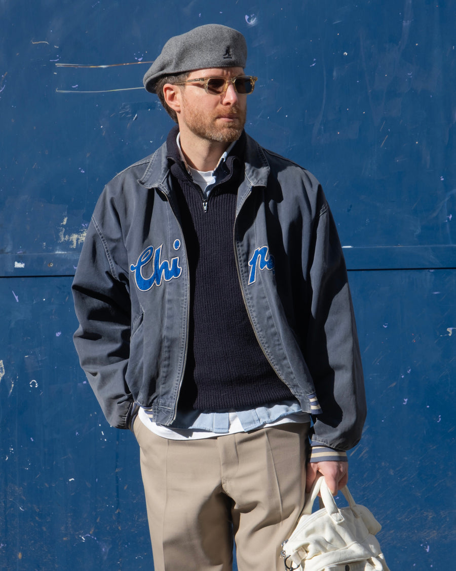 FRENCH ARMY ZIPPED SWEATER - NAVY