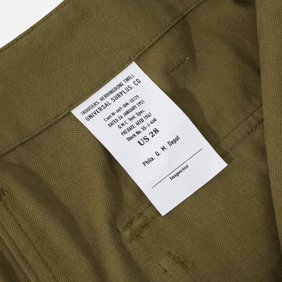 UNIVERSAL HBT FATIGUE PANTS - OLIVE GREEN