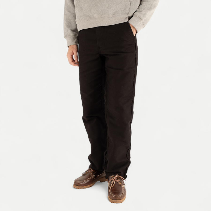 FRENCH MOLESKIN WORK PANTS - BLACK
