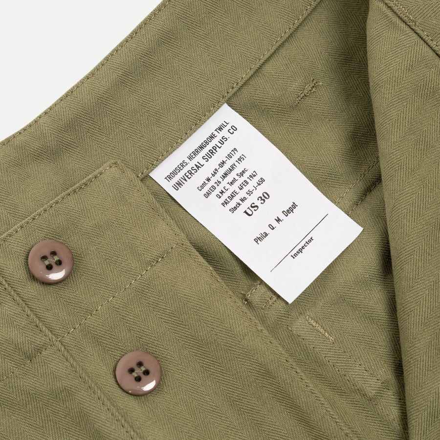 UNIVERSAL HBT FATIGUE PANTS - OLIVE GREEN