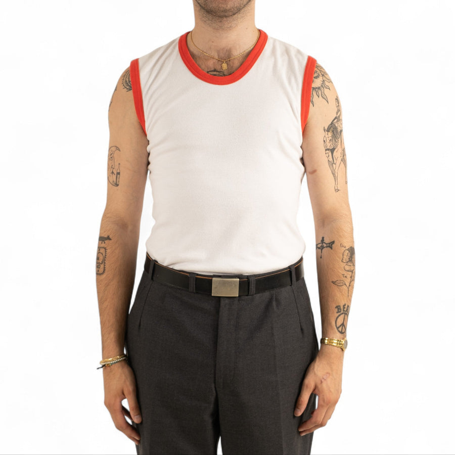 BRITISH ARMY TRAINING TANK TOP - RED TRIM