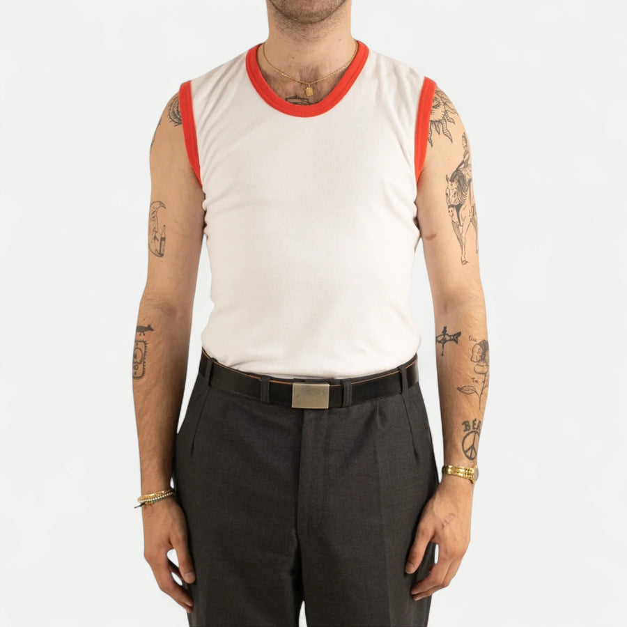 BRITISH ARMY TRAINING TANK TOP - RED TRIM