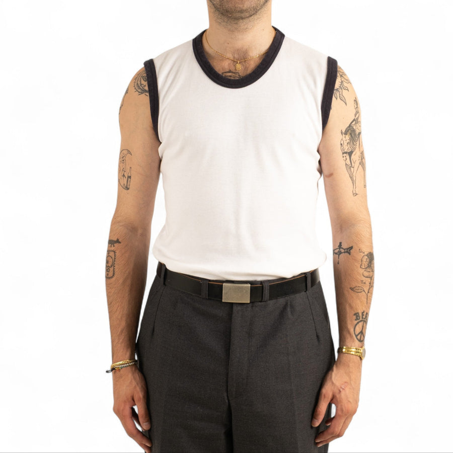 BRITISH ARMY TRAINING TANK TOP - NAVY TRIM