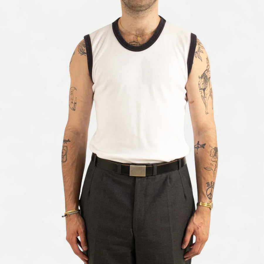 BRITISH ARMY TRAINING TANK TOP - NAVY TRIM