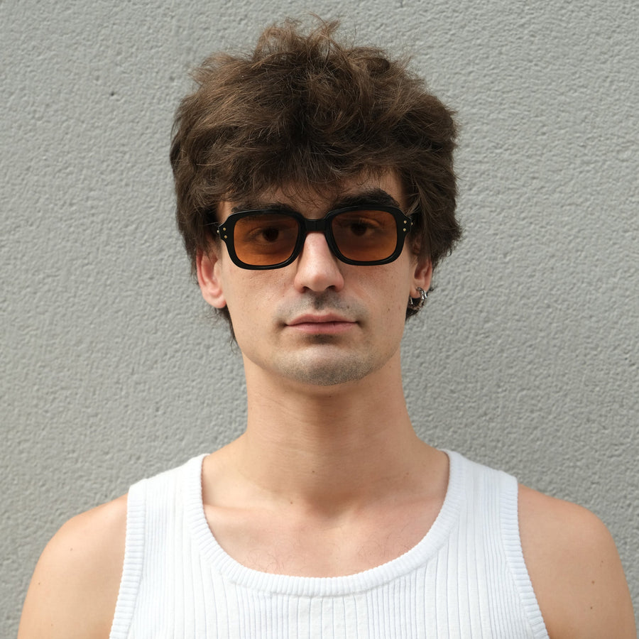UNIVERSAL BLACK ARMY SUNGLASSES - ORANGE