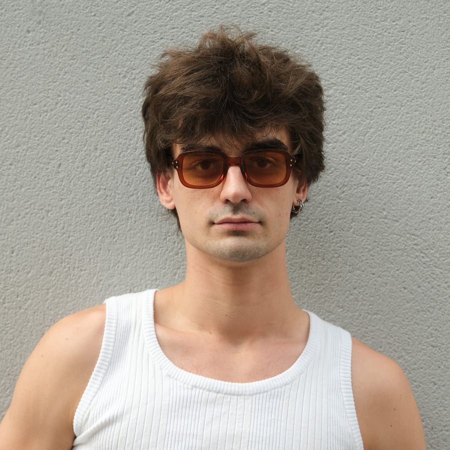 UNIVERSAL BROWN ARMY SUNGLASSES - ORANGE