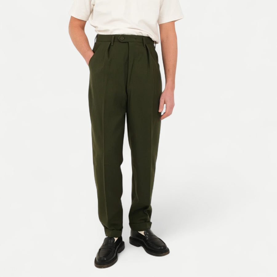 SWEDISH OLIVE GREEN TAILOR PANTS