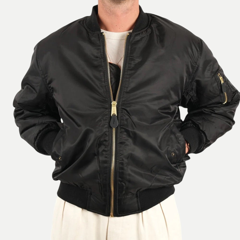 MA1 flight bomber jacket USA 短丈 IDEALジップ The Bomber_by US AUTHENTIC