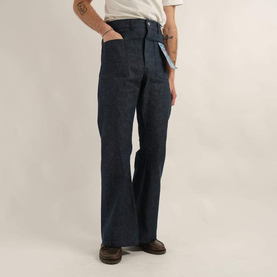 70S USN DEADSTOCK SEAFARER DENIM FLARE PANTS