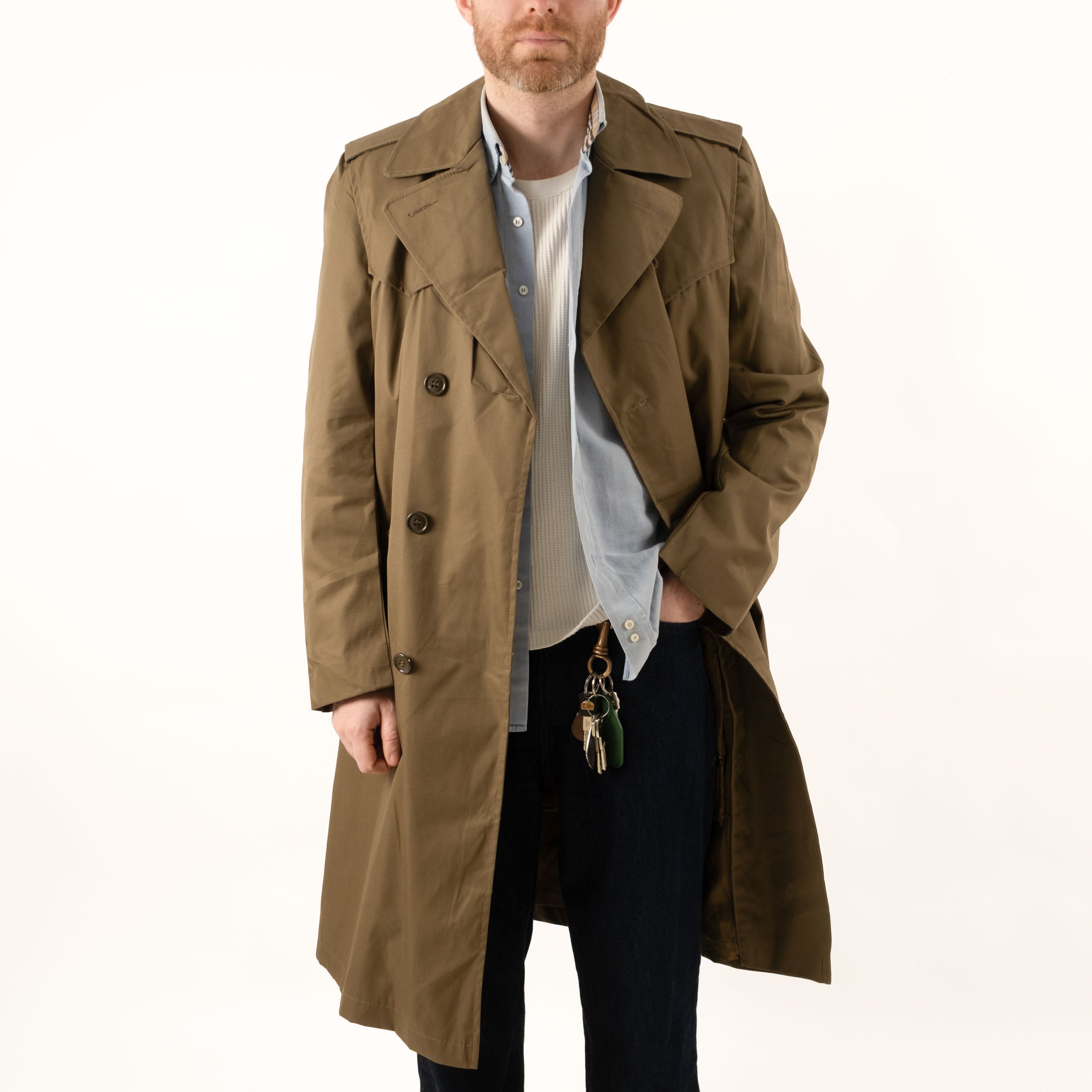 ジャケット・アウター Deadstock Italian Army Trench Coat Original Italian Army Trenchcoat Khaki Blue Plain Color