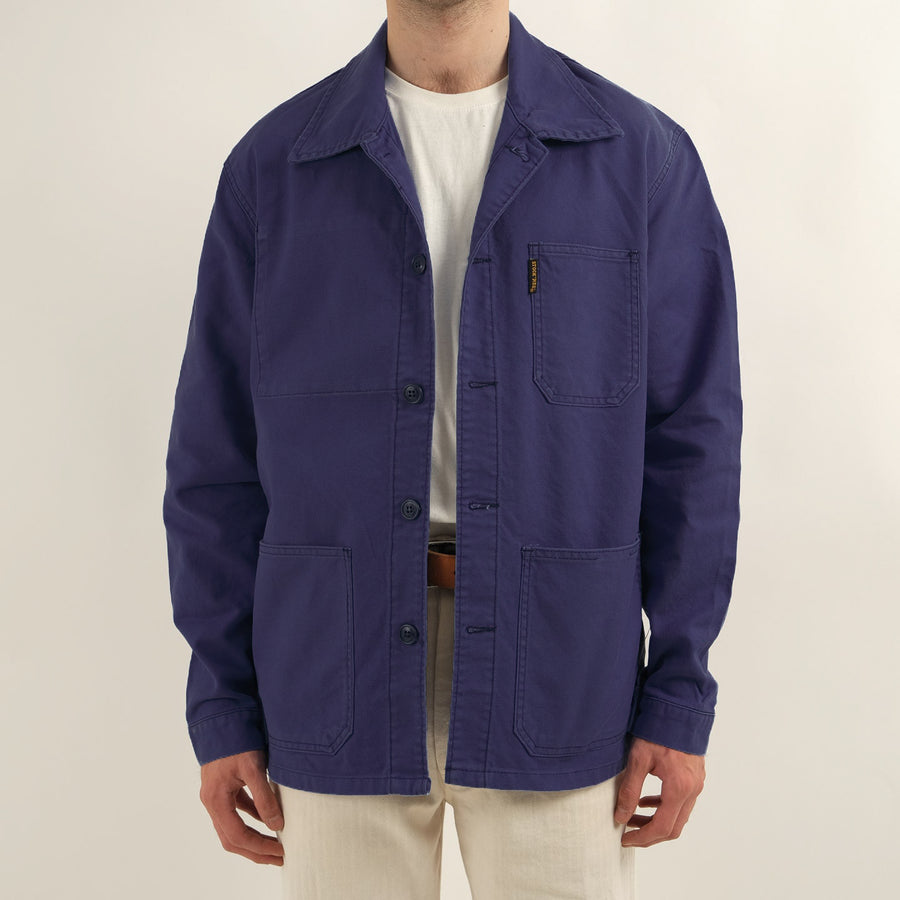 FRENCH DARK BLUE CANVAS CHORE JACKET