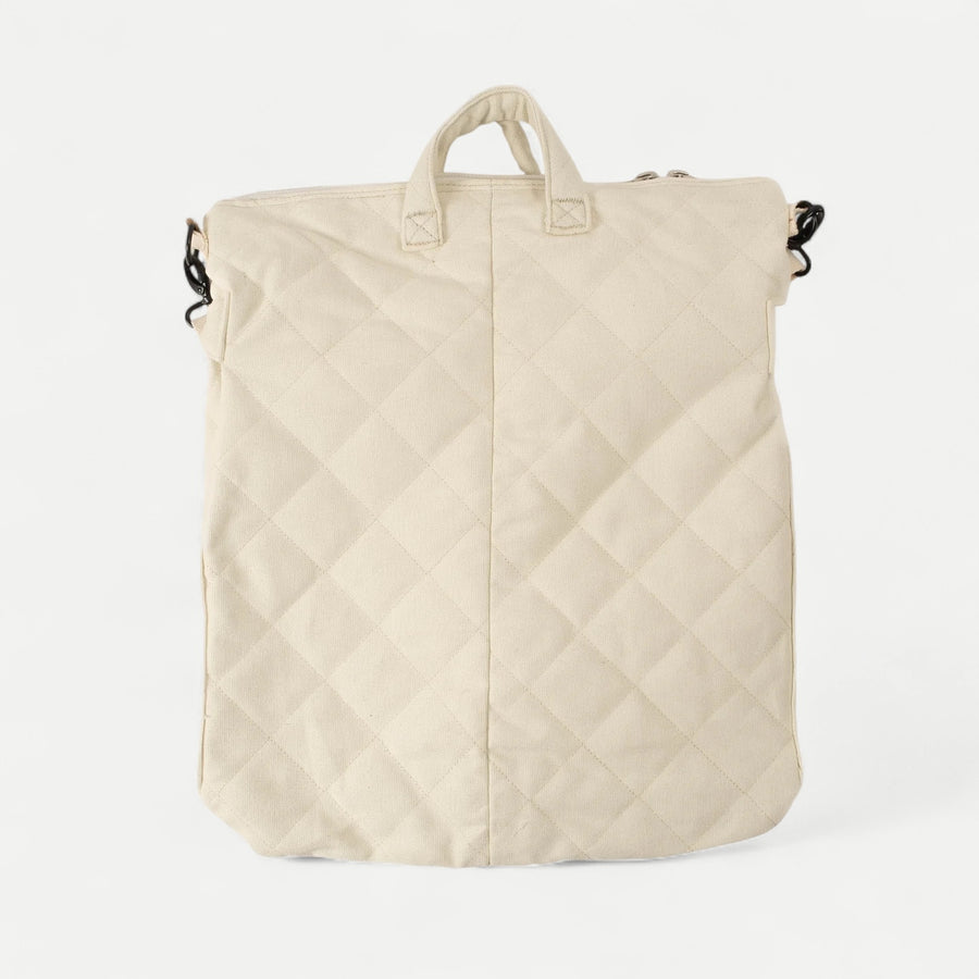 CREAM QUILTED HELMET BAG