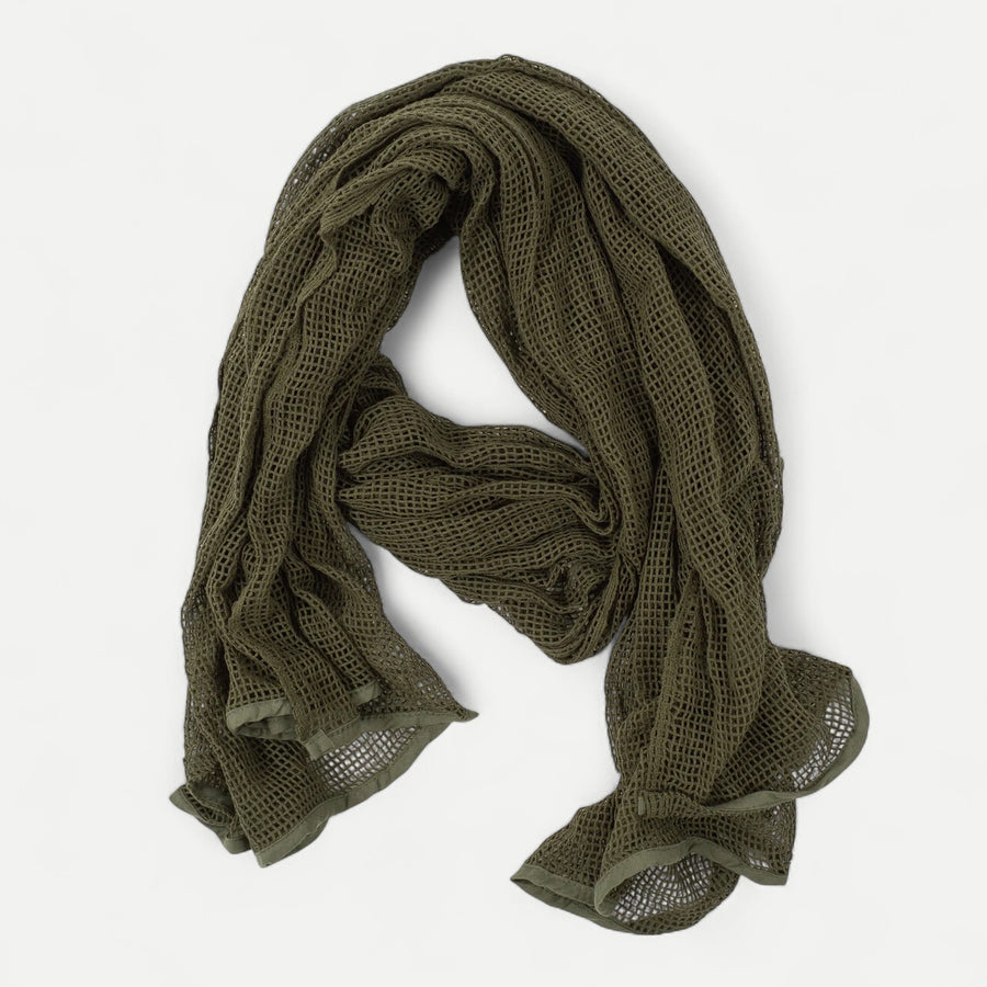 FRENCH MESH SCARF - OLIVE GREEN