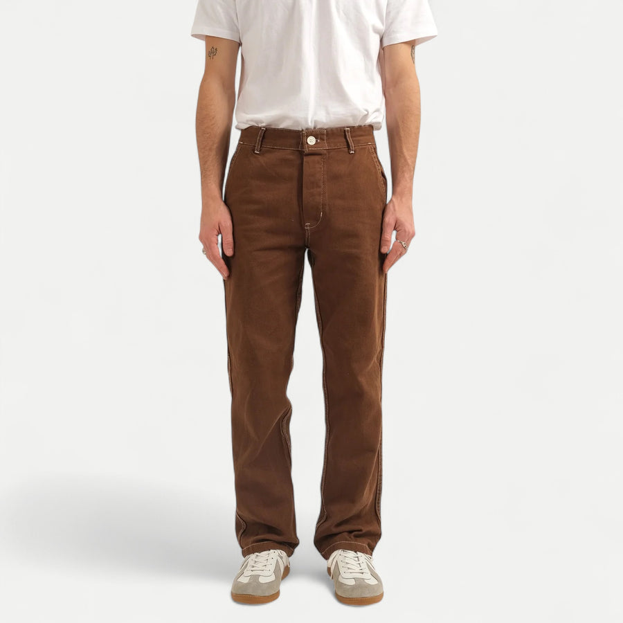 CANVAS WORK PANTS - BROWN