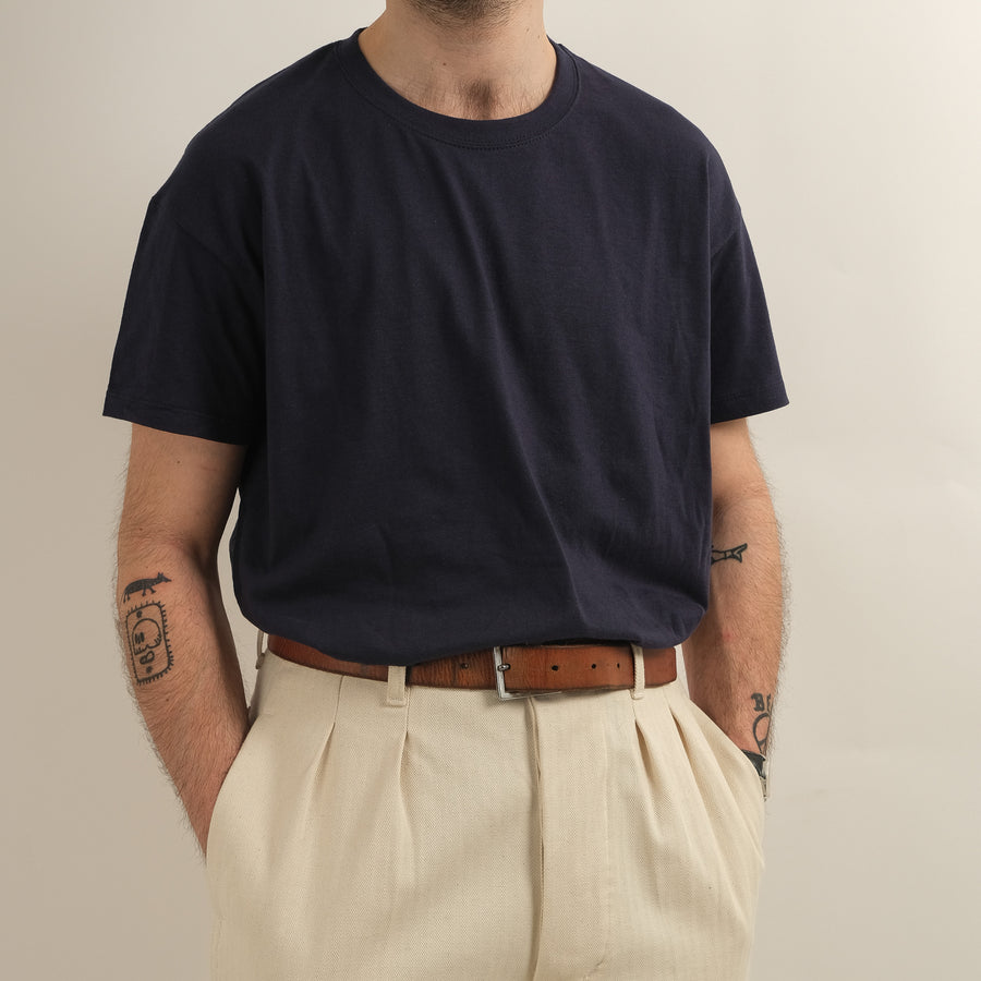 HEAVY WEIGHT FRENCH NAVY TEE