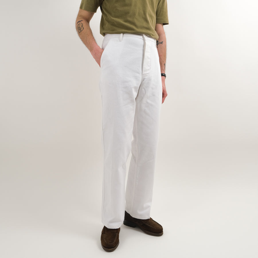 FRENCH WHITE ARMY WORK PANTS