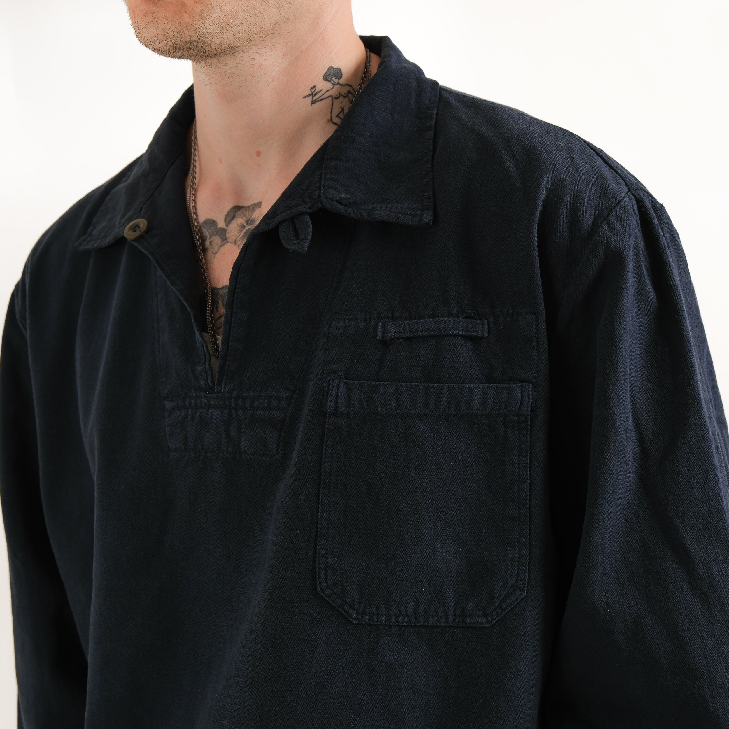 トップス Graphpaper Indigo Twill Military Shirt Graphpaper / Indigo Twill Military Shirt – MaW SAPPORO
