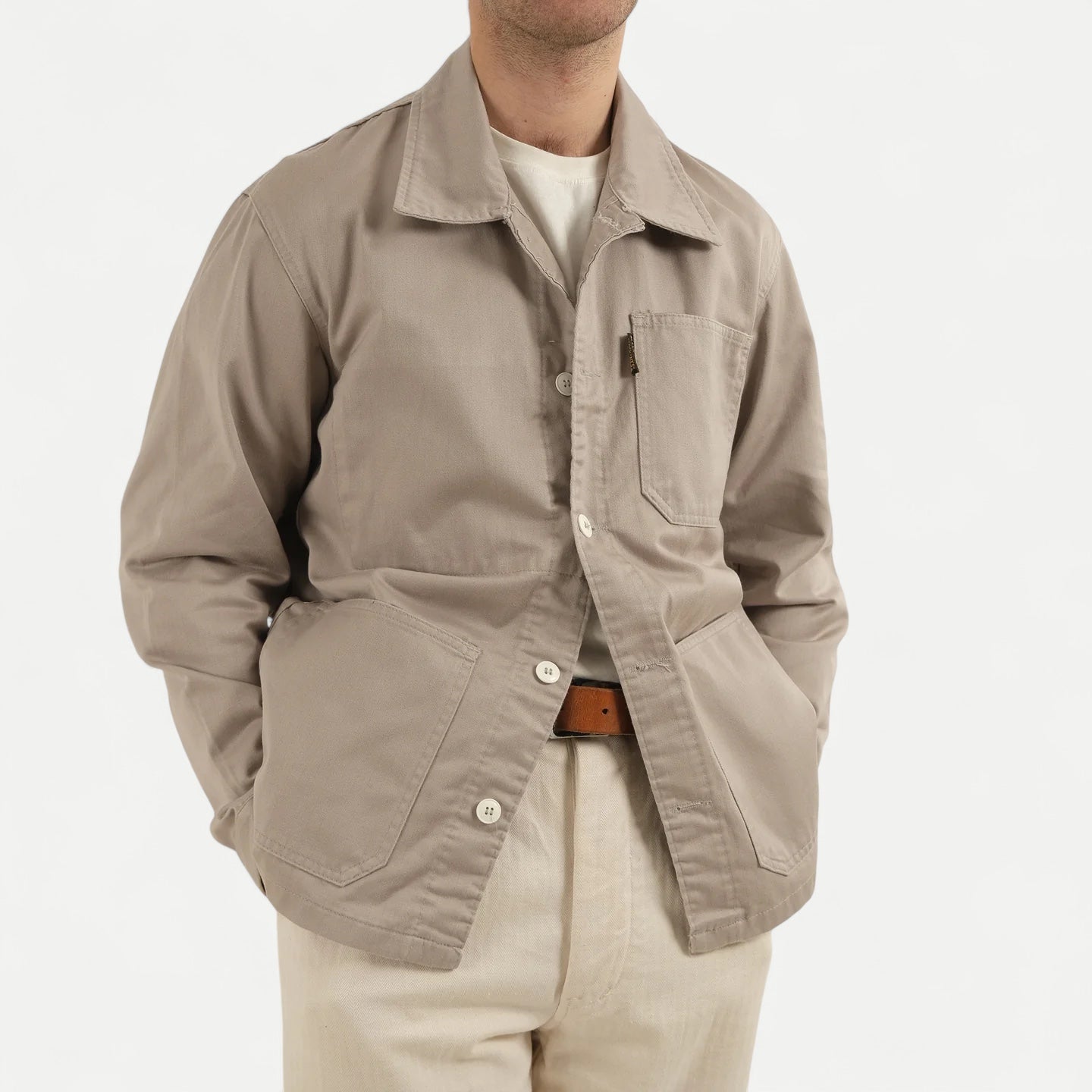 FRENCH GREIGE STRIPED WORK JACKET — Universal Surplus