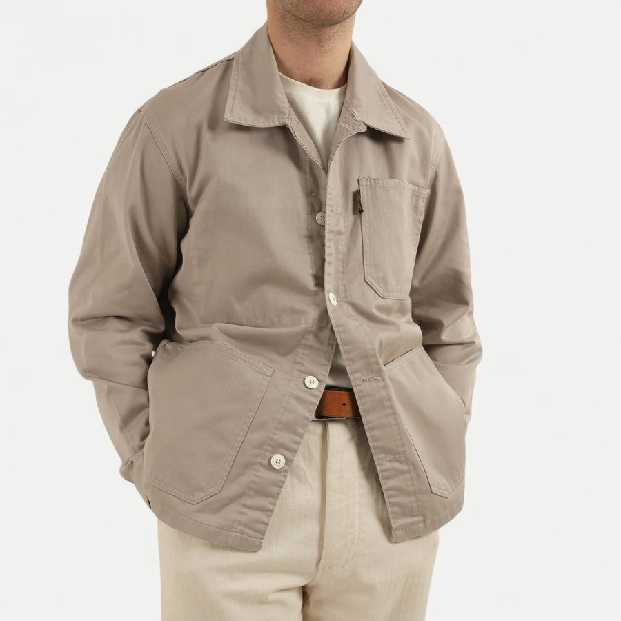 FRENCH GREIGE STRIPED WORK JACKET