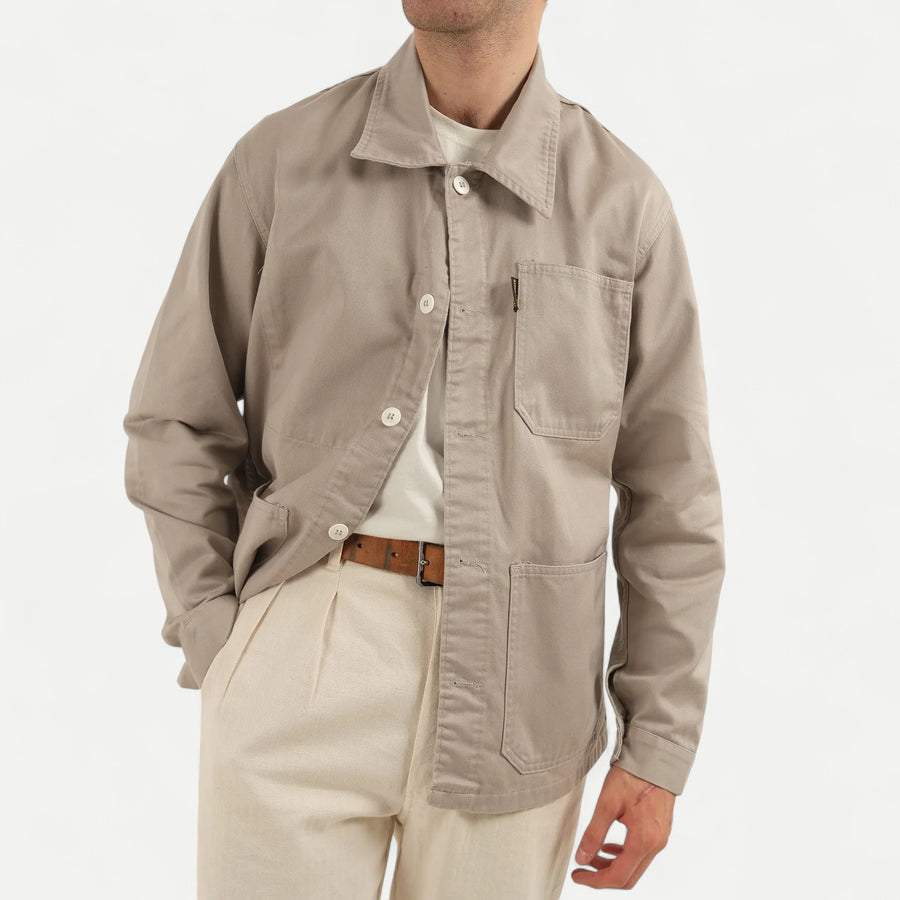 FRENCH GREIGE STRIPED WORK JACKET