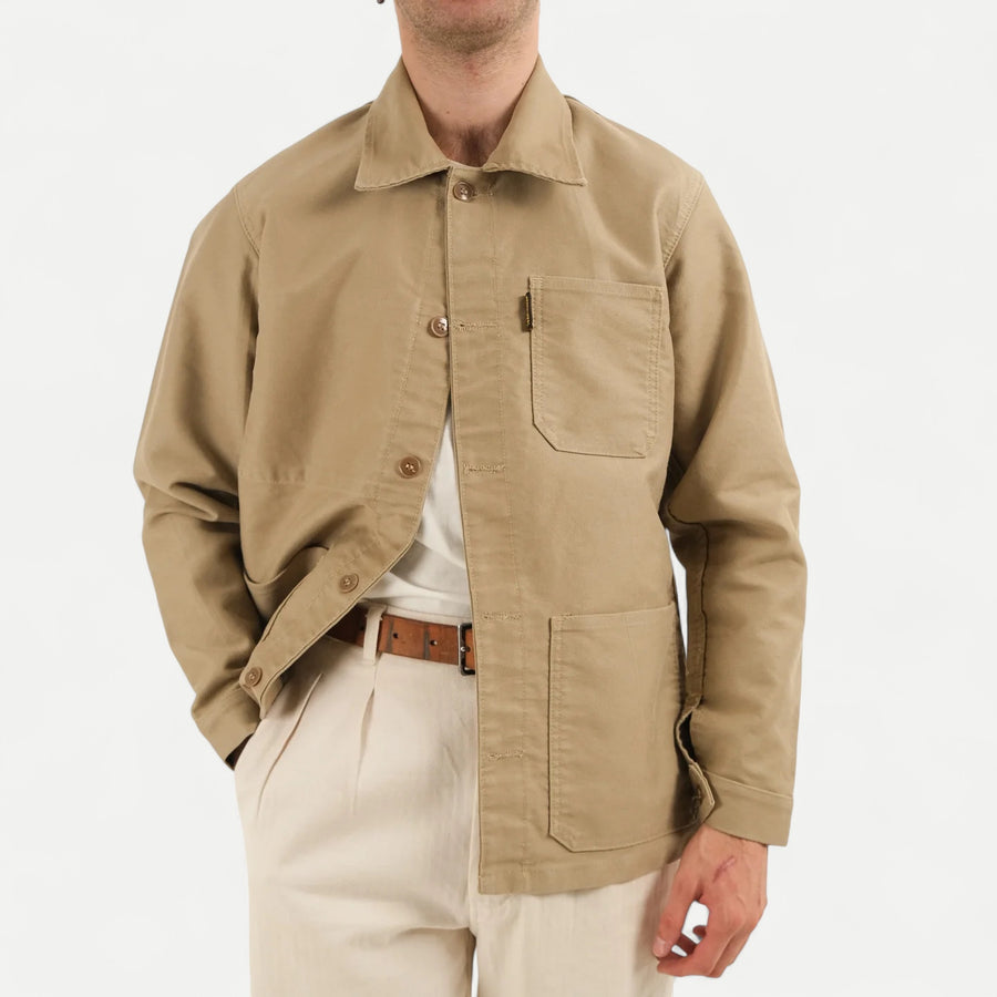 FRENCH BEIGE MOLESKINE WORK JACKET
