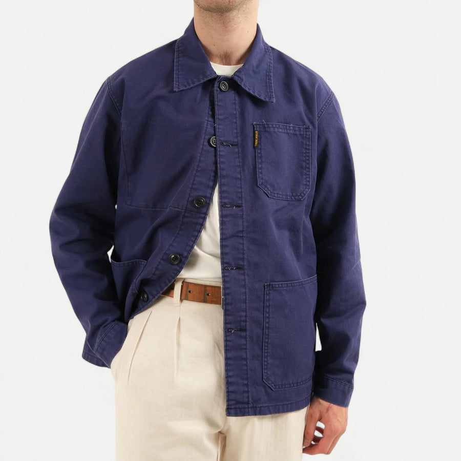 FRENCH FADED BLUE MOLESKINE WORK JACKET