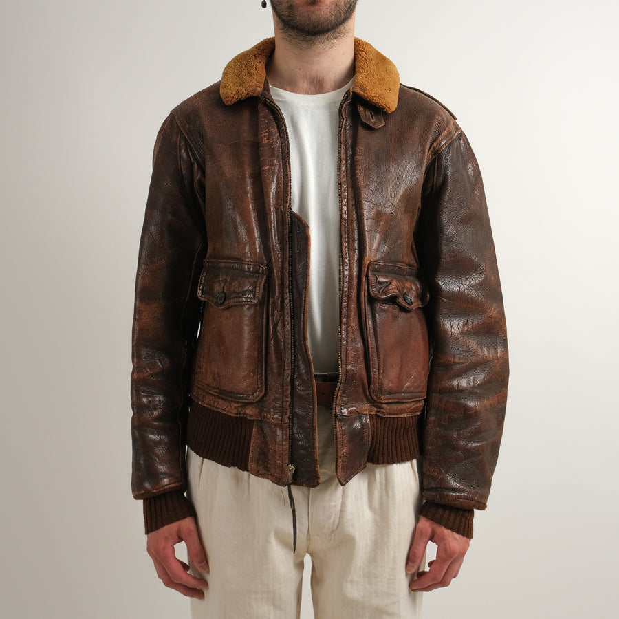 LEATHER PILOT BOMBER JACKET