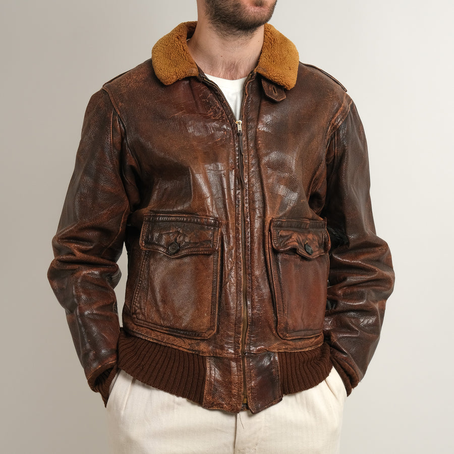 LEATHER PILOT BOMBER JACKET