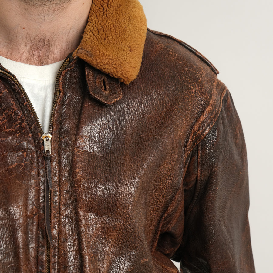 LEATHER PILOT BOMBER JACKET