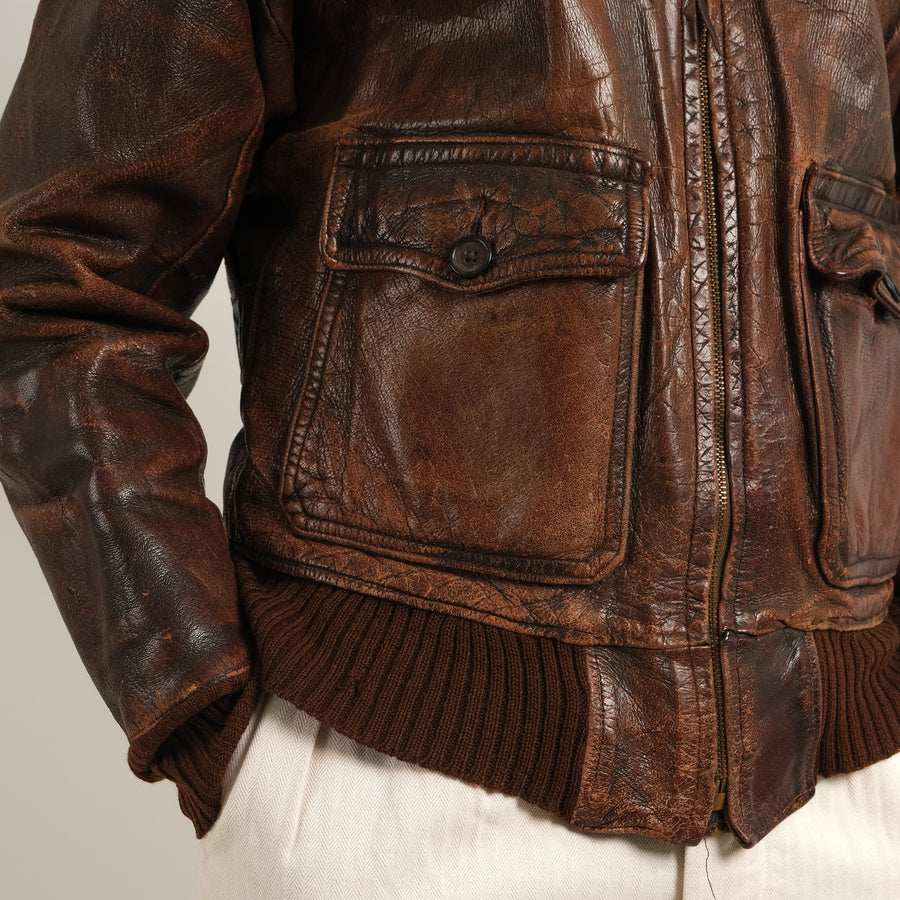 LEATHER PILOT BOMBER JACKET