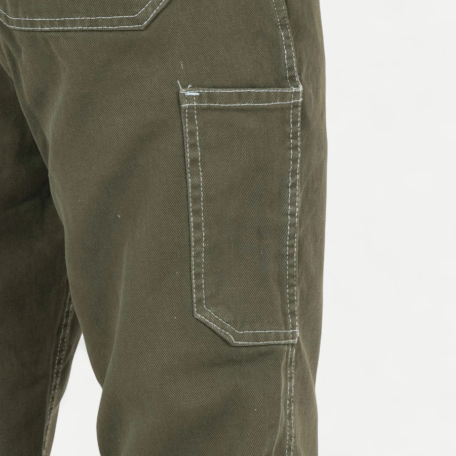 CANVAS WORK PANTS - OLIVE