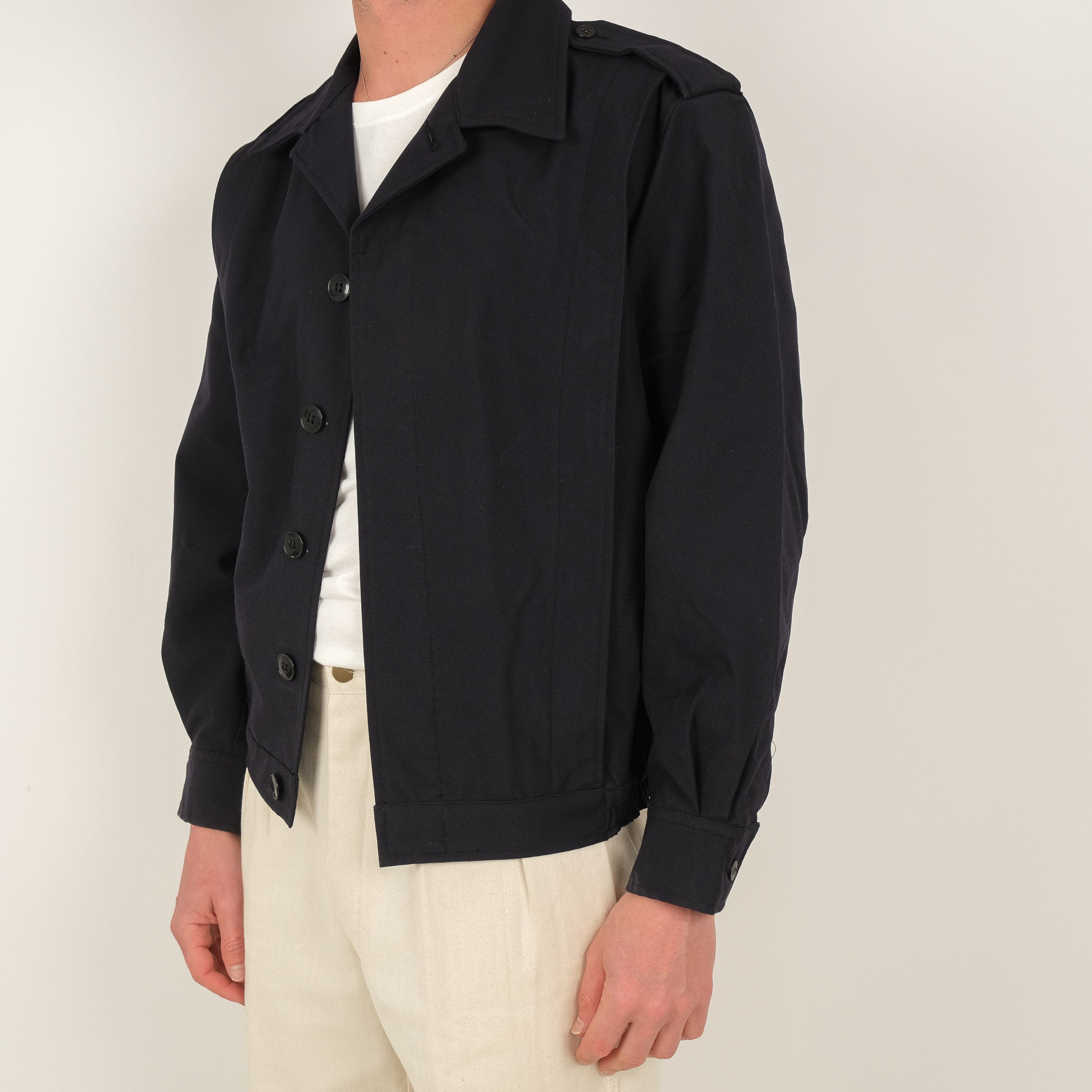 ジャケット・アウター 1950s french work jacket NAVY MILITARY French Workwear Jacket Navy Blue Moleskin Chore Made In