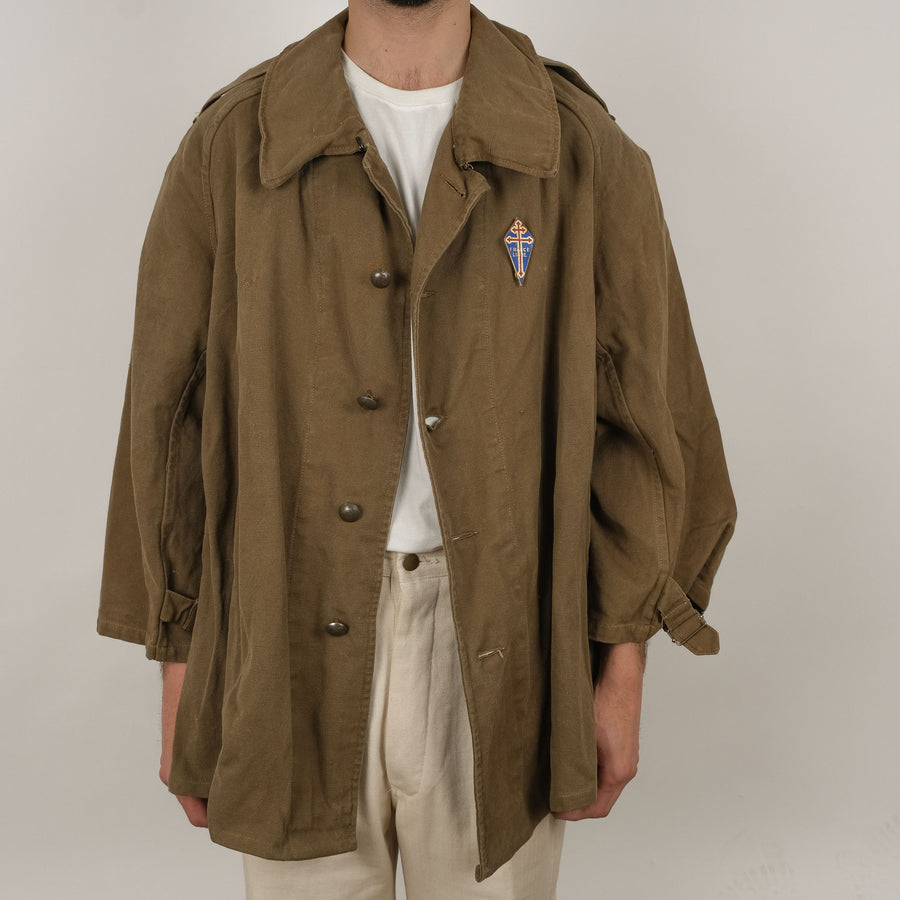 RARE SHORT FRENCH ARMY MOTORCYCLE COAT
