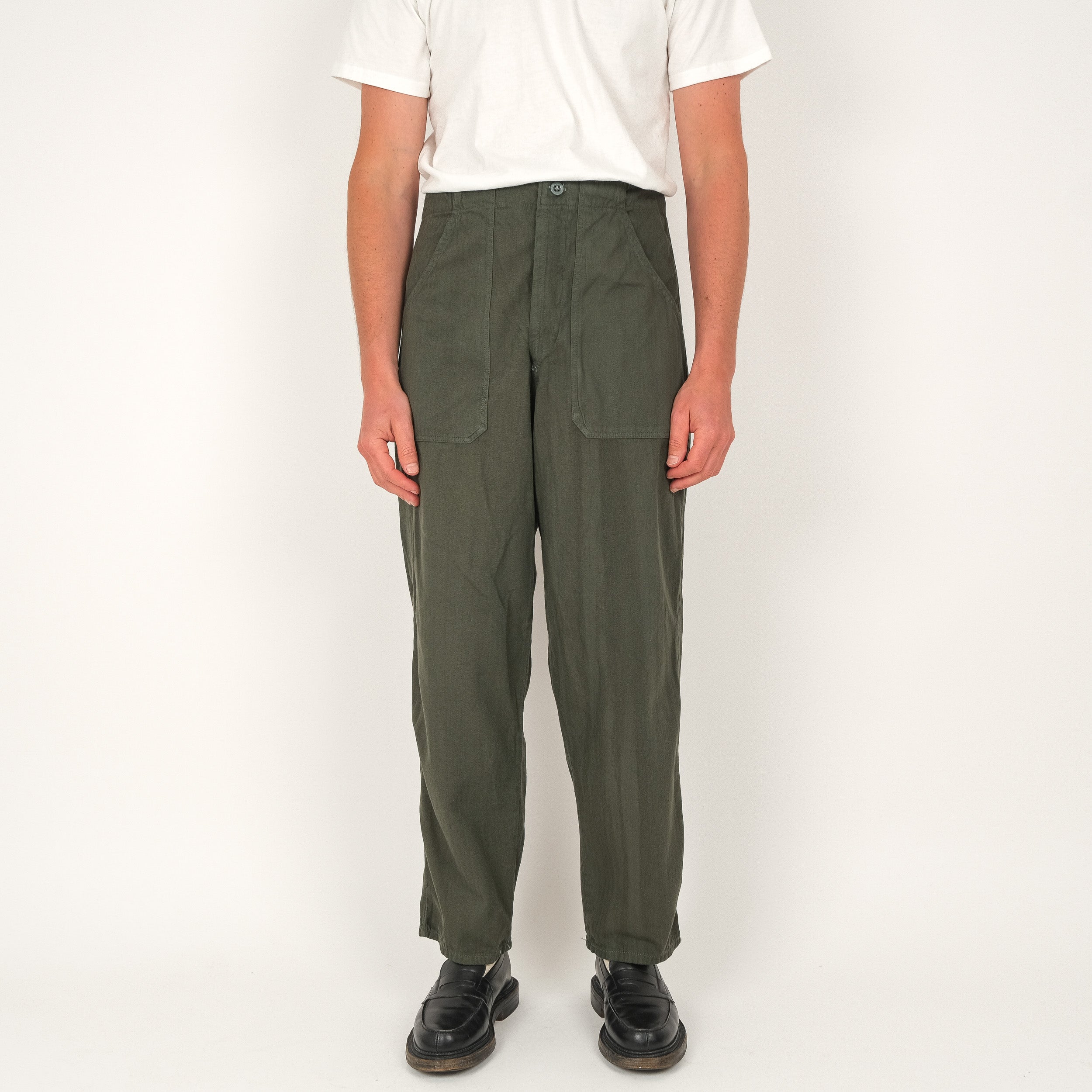 NEEDLES: Khaki H.D. Fatigue Trousers | SSENSE