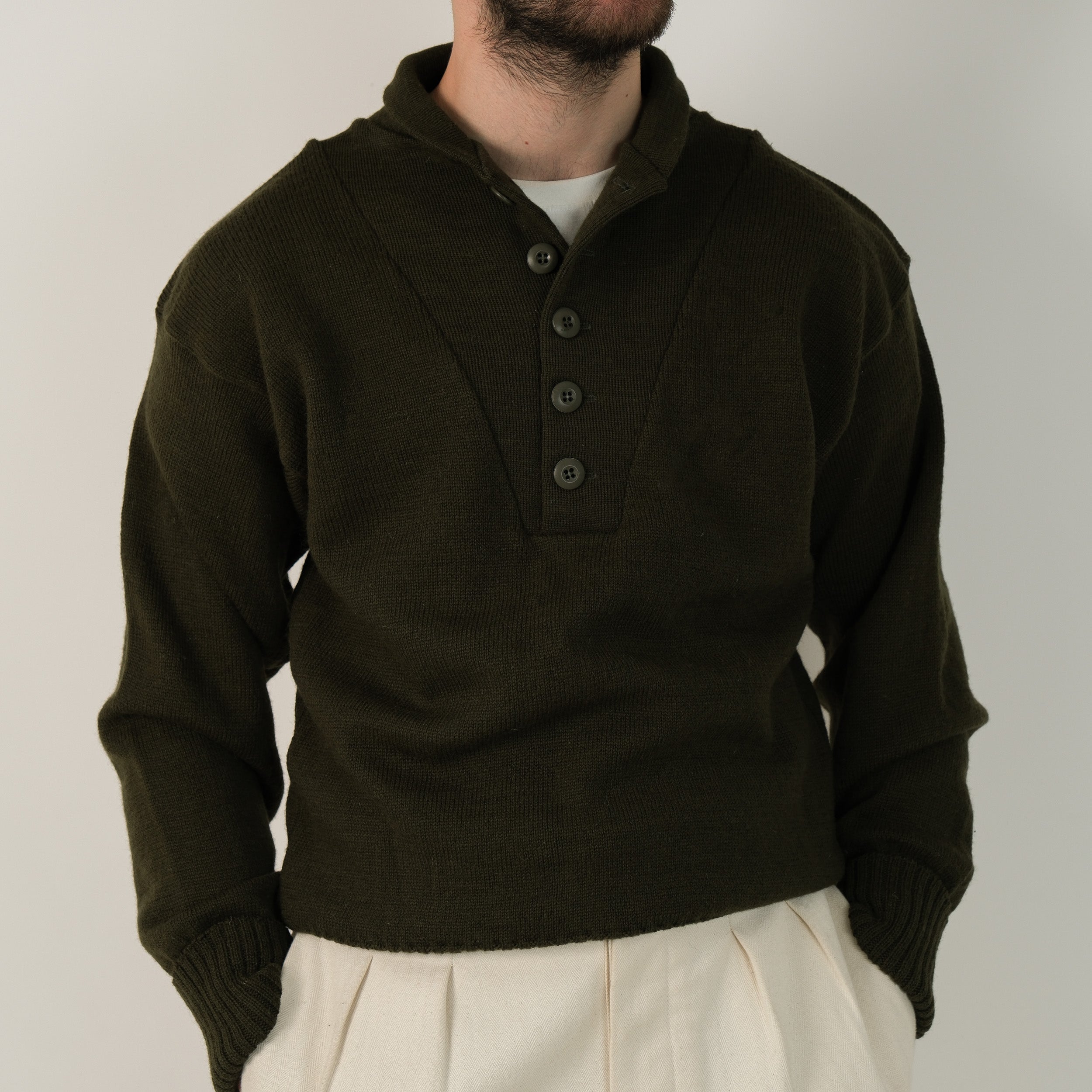 MADE IN USA TRUCKER SWEATER - OLIVE - Universal Surplus