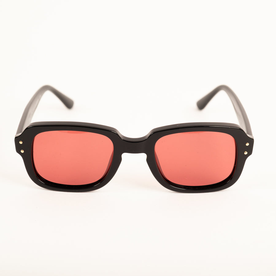 UNIVERSAL BLACK ARMY SUNGLASSES - RED