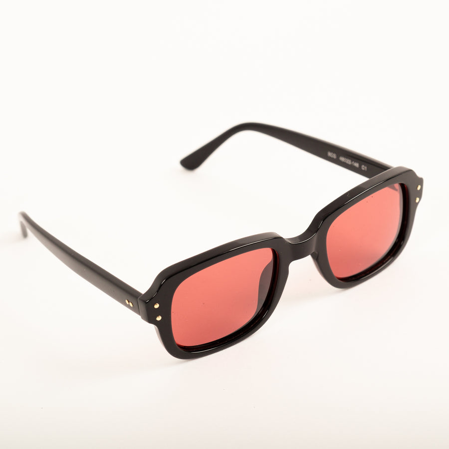UNIVERSAL BLACK ARMY SUNGLASSES - RED