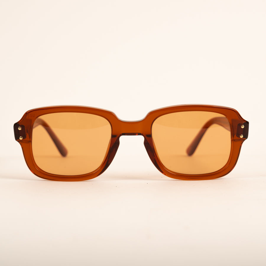 UNIVERSAL BROWN ARMY SUNGLASSES - ORANGE